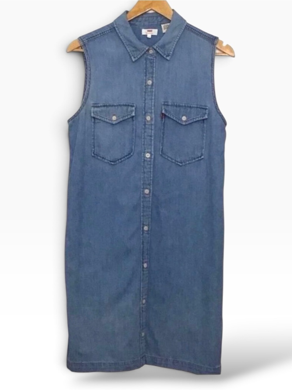 Levi’s Dress Sleeves Less Dress Tunic Denim Jeans In Small